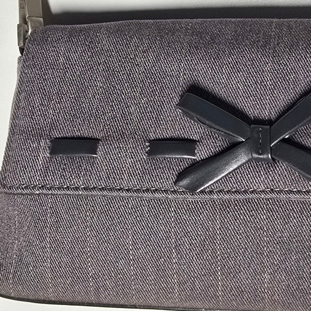 Reaction Kenneth Cole Small Gray Denim Foldover Clutch Shoulder Bag - Picture 9 of 9